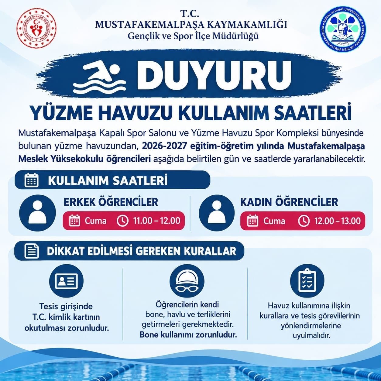 YÜZME HAVUZUNDAN YARARLANMA USUL VE ESASLARI